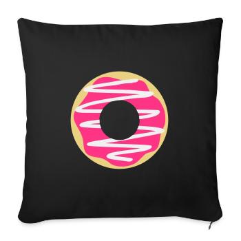 Pink Donut - Sofa pillow with filling 45cm x 45cm - black - Front
