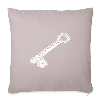 Anciennes clés de maison rustiques rouillées vintage - Coussin et housse de 45 x 45 cm - taupe clair - Devant