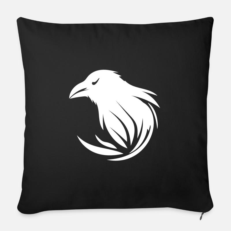 Raffinierter clever schlauer Rabe - Sofakissen mit Füllung 45 x 45 cm - Schwarz
