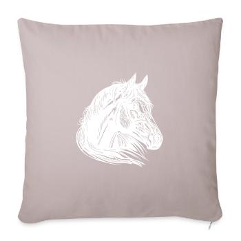 Mares Horses Portrait with Fantastically Beautiful Mane - Sofa pillow with filling 45cm x 45cm - light taupe - Front