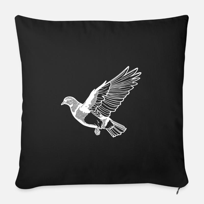 Hübsche fliegende Taube auf breiten Schwingen - Sofakissen mit Füllung 45 x 45 cm - Schwarz