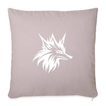 Wild Wolf Head Tattoo Style Portrait - Sofa pillow with filling 45cm x 45cm - light taupe - Front
