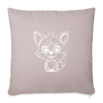 Süsser Kinder Fuchs großen Augen Ohren Portrait - Sofakissen mit Füllung 45 x 45 cm - helles Taupe - Vorne
