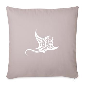 Tribal Dancer Manta Ray Style Diver Fan Tattoo - Sofa pillow with filling 45cm x 45cm - light taupe - Front