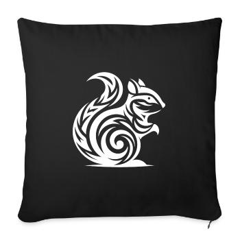 Süsses kleines Baby Eichhörnchen in Tattoo Style - Sofakissen mit Füllung 45 x 45 cm - Schwarz - Vorne