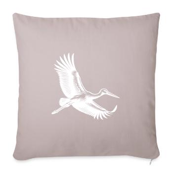 Cigogne volante dans un vol plané élégant - Coussin et housse de 45 x 45 cm - taupe clair - Devant