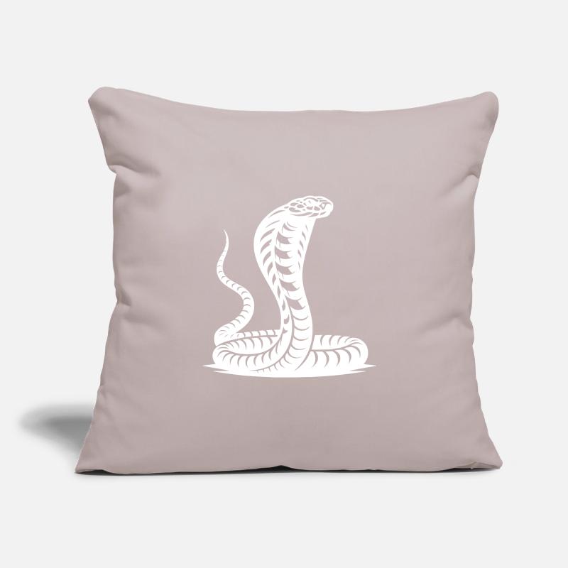 Conception de posture menaçante de bouclier de cou de cobra de serpent Coussin et housse de 45 x 45 cm