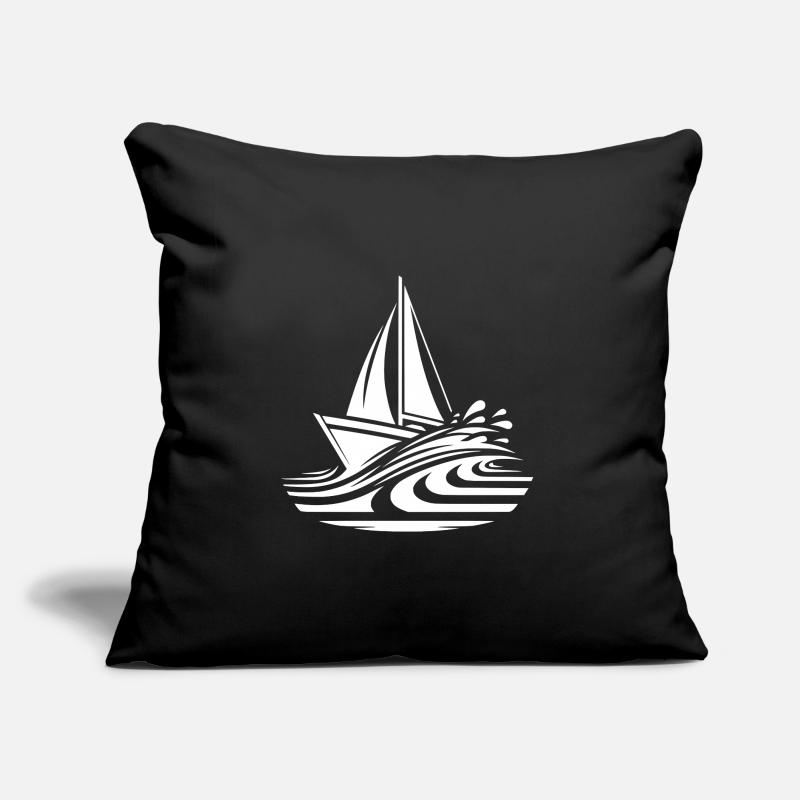 Fast sailboat on course in big waves Sofa pillow with filling 45cm x 45cm