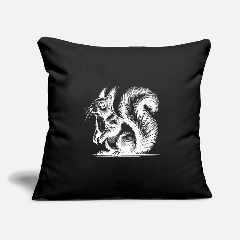 Cuddly Squirrel Pencil Stroke Sketch Sofa pillow with filling 45cm x 45cm