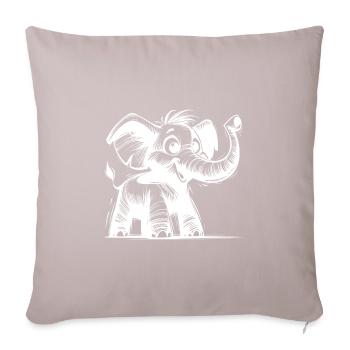 Elephant baby with huge trunk - Sofa pillow with filling 45cm x 45cm - light taupe - Front