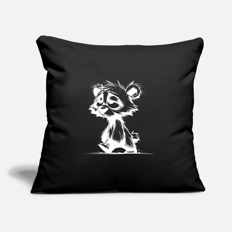 Fuzzy sleeping tired bear sketch Sofa pillow with filling 45cm x 45cm