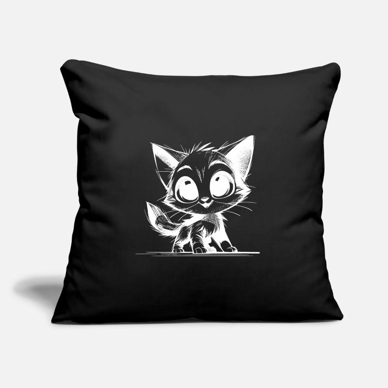 Chat mignon bébé dessin au crayon Coussin et housse de 45 x 45 cm