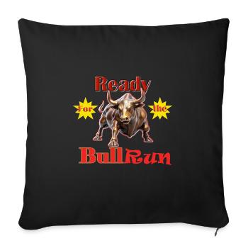 Ready for the bullrun designs - Sofa pillow with filling 45cm x 45cm - black - Front