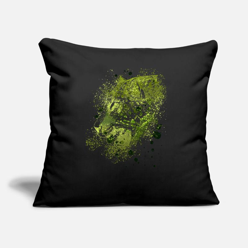 panther,cheetah,leopard,red,colorful,graffiti,green Sofa pillow with filling 45cm x 45cm