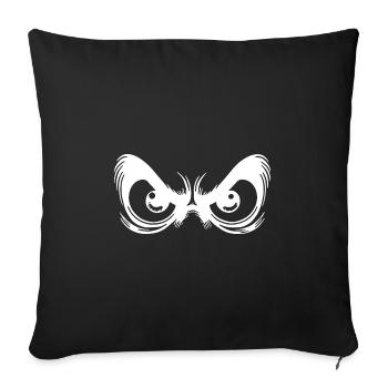Angry eyes with fixed gaze - Sofa pillow with filling 45cm x 45cm - black - Front