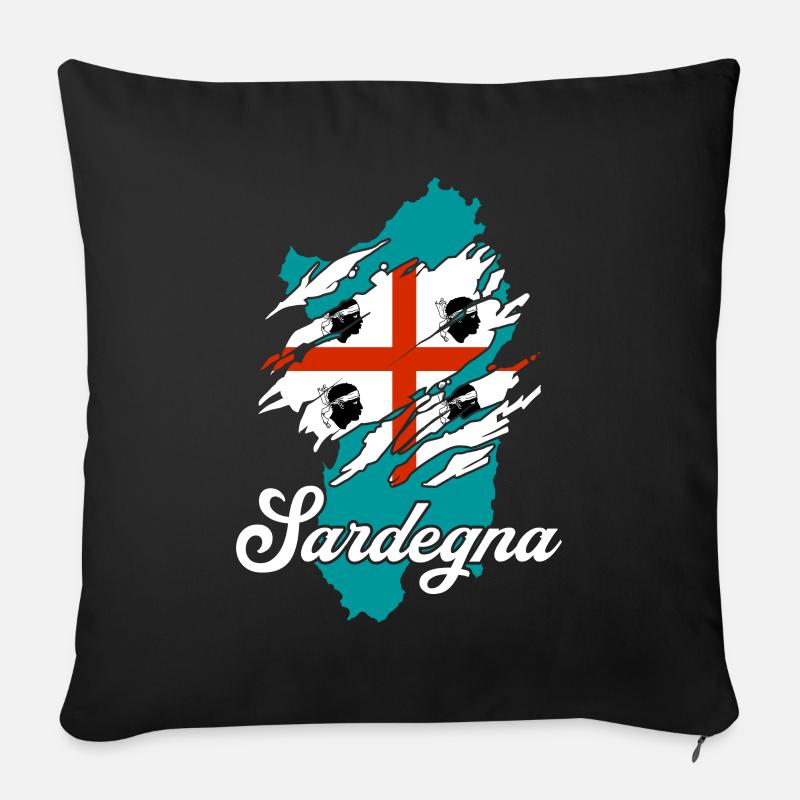 Sardinien Insel - Sofakissen mit Füllung 45 x 45 cm - Schwarz