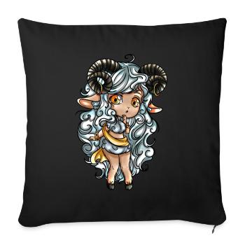 Aries Zodiac Sign Ram - Sofa pillow with filling 45cm x 45cm - black - Front