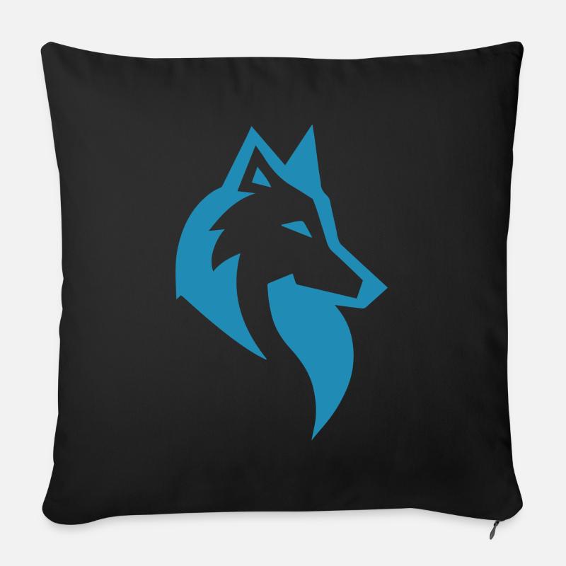 Wolf silhouette - Sofa pillow with filling 45cm x 45cm - black