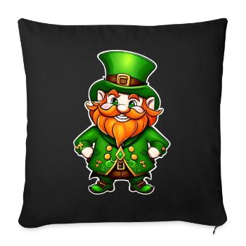 Saint Patricks Day Irish Kobold Leprechaun Wichtel - Sofakissen mit Füllung 45 x 45 cm - Schwarz - Vorne