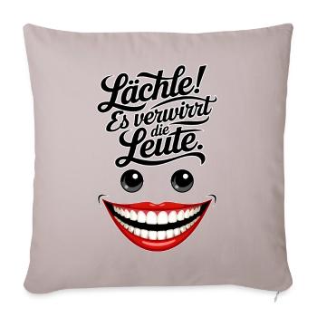 Always smiling - Sofa pillow with filling 45cm x 45cm - light taupe - Front
