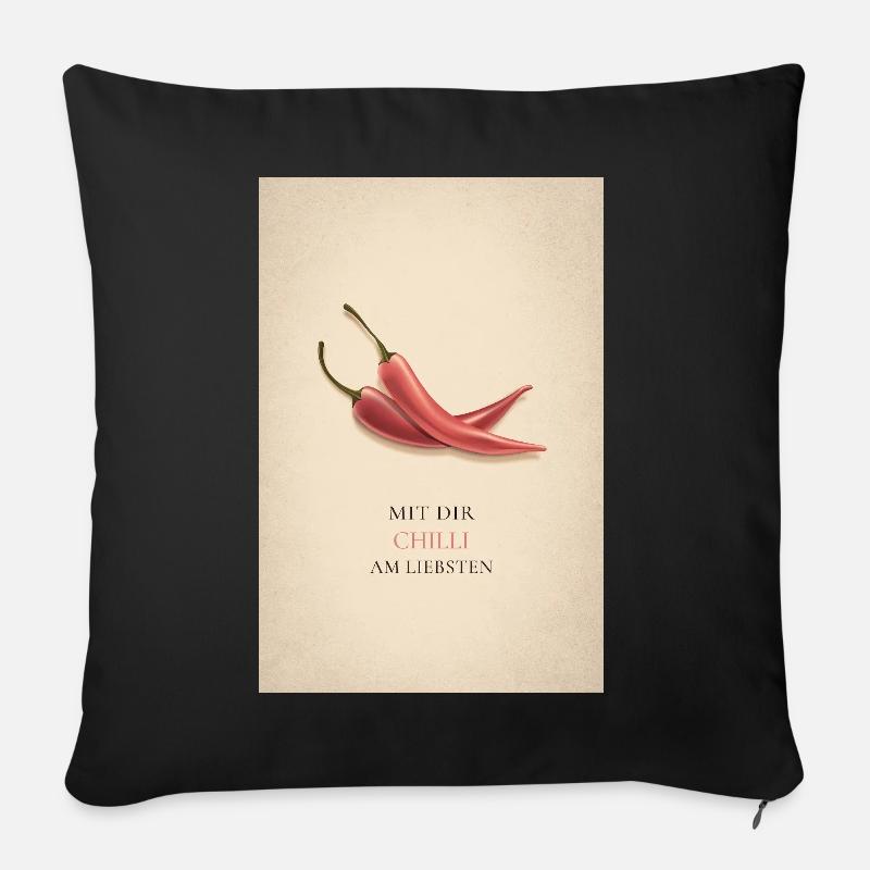 Mit dir Chilli am liebsten - Sofakissen mit Füllung 45 x 45 cm - Schwarz