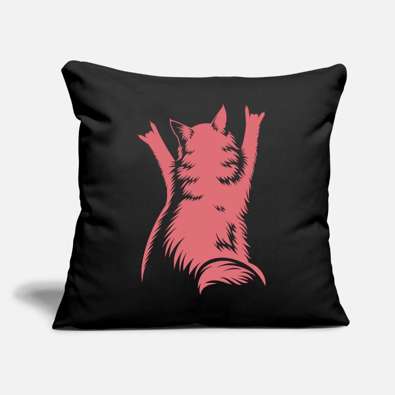 Rock Cat Back View – Devil Horns Sofa pillow with filling 45cm x 45cm
