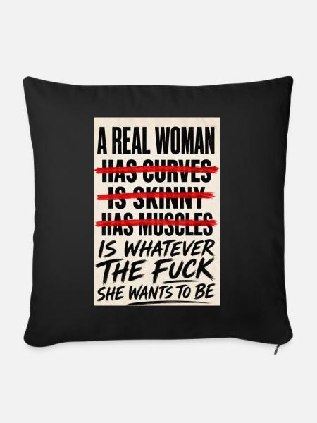 real woman - Sofakissen mit Füllung 45 x 45 cm - Schwarz