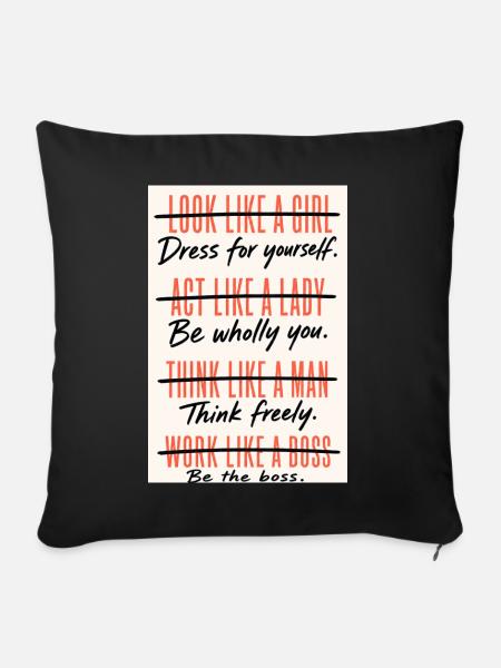 think freely - Sofakissen mit Füllung 45 x 45 cm - Schwarz