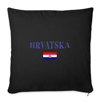 Croatie Balkan Holiday National Colors Flag - Coussin et housse de 45 x 45 cm - noir - Devant