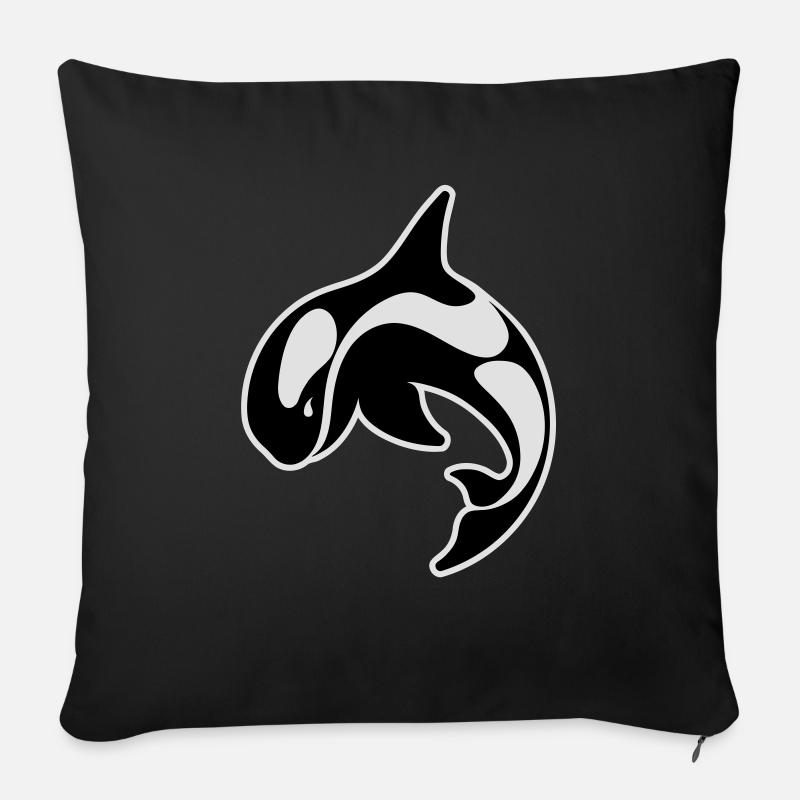 Schwertwal - Sofakissen mit Füllung 45 x 45 cm - Schwarz
