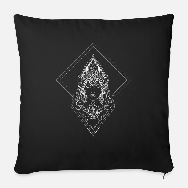 Ästhetischer Buddha - Sofakissen mit Füllung 45 x 45 cm - Schwarz
