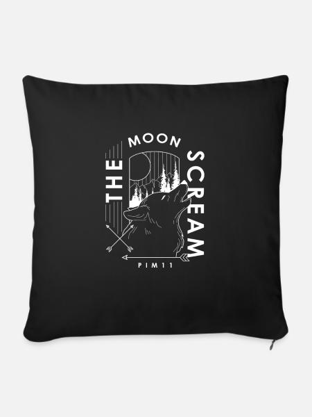 The moon scream (weiss) - Sofakissen mit Füllung 45 x 45 cm - Schwarz