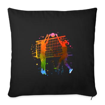 volleyball Design pour les amateurs de volley-ball - Coussin et housse de 45 x 45 cm - noir - Devant
