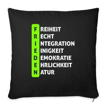 F R I E D E N - Sofakissen mit Füllung 45 x 45 cm - Schwarz - Vorne