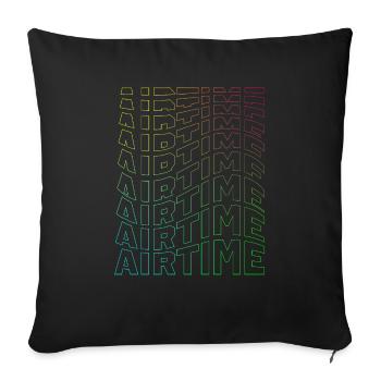 airtime textblock hollow wave rainbow - Sofa pillow with filling 45cm x 45cm - black - Front