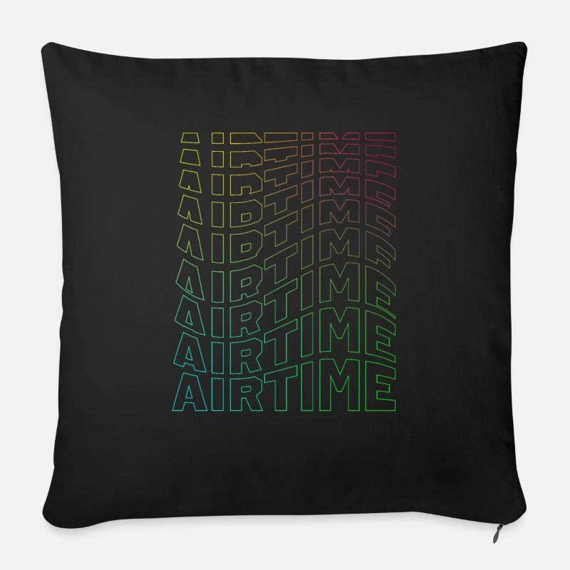 airtime textblock hollow wave rainbow - Sofakissen mit Füllung 45 x 45 cm - Schwarz