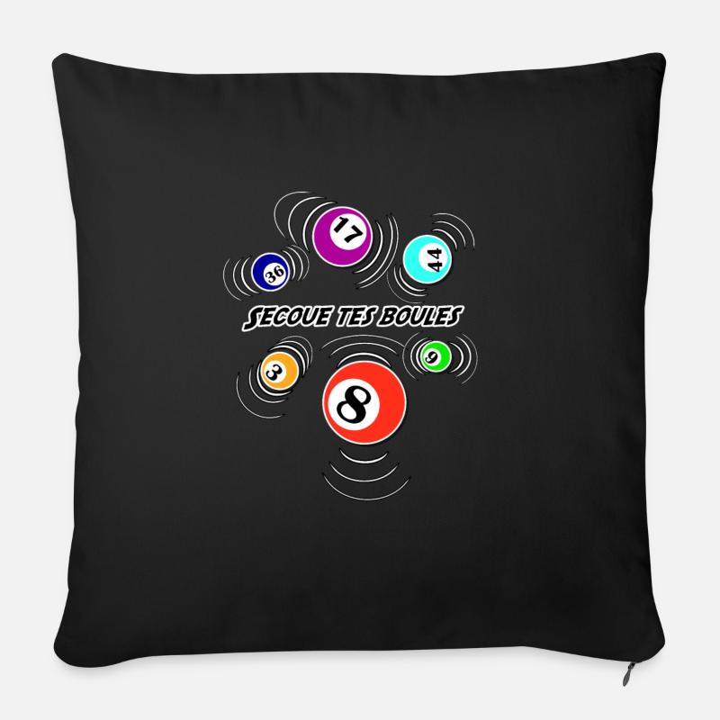 secoue tes boules bingo - Coussin et housse de 45 x 45 cm - noir