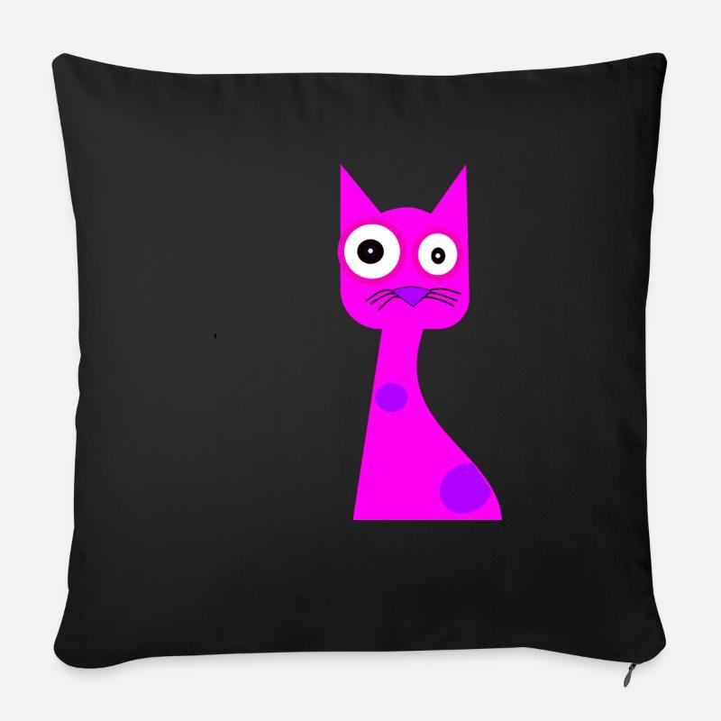 Cat - Sofa pillow with filling 45cm x 45cm - black