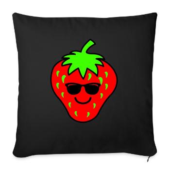 Fraise Fraîche - Coussin et housse de 45 x 45 cm - noir - Devant
