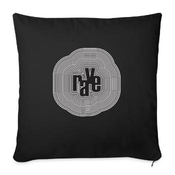 rave logo lines design - Sofa pillow with filling 45cm x 45cm - black - Front