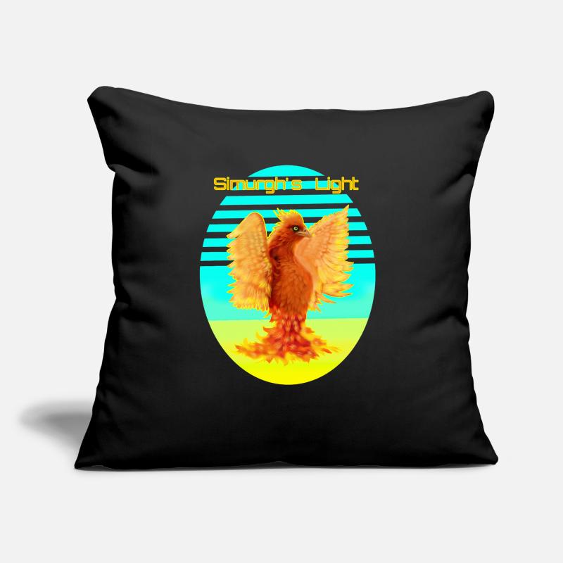 Cyber oiseau orange brillant : Oiseau de Happines Coussin et housse de 45 x 45 cm
