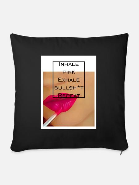 Inhale pink - Sofakissen mit Füllung 45 x 45 cm - Schwarz