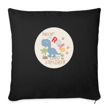 dino explorer - Sofakissen mit Füllung 45 x 45 cm - Schwarz - Vorne