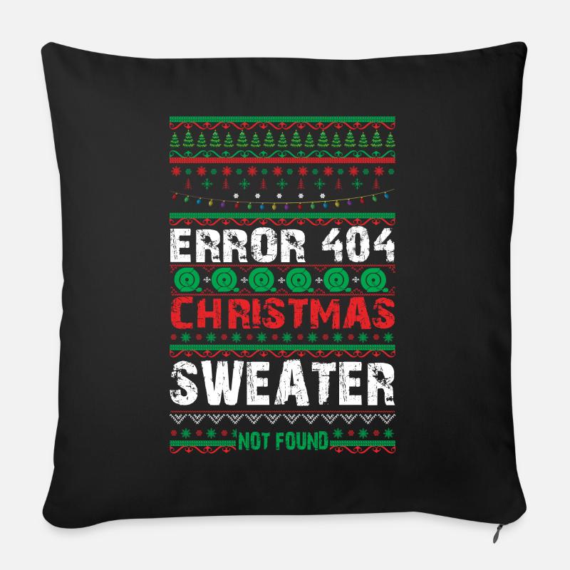 Error 404 Christmas Sweater Not Found Computer - Sofakissen mit Füllung 45 x 45 cm - Schwarz