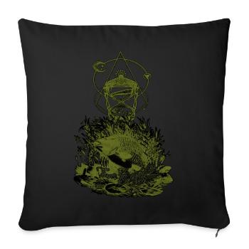 Il est temps d’attraper / nouveau vert 2022 - Coussin et housse de 45 x 45 cm - noir - Devant