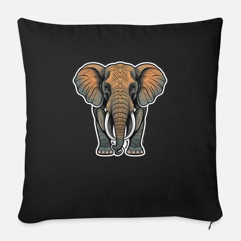 Elefant - Sofakissen mit Füllung 45 x 45 cm - Schwarz