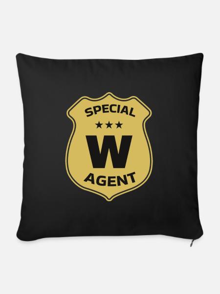 Special Agent W - Sofakissen mit Füllung 45 x 45 cm - Schwarz