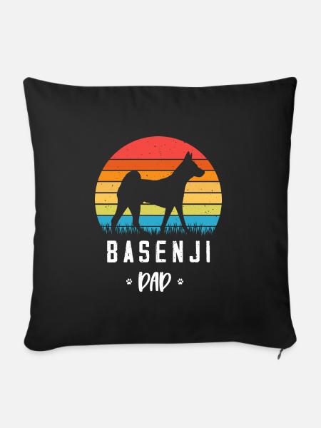 Basenji - Sofakissen mit Füllung 45 x 45 cm - Schwarz
