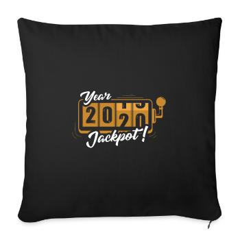 Jackpot for the year 2020 - Sofa pillow with filling 45cm x 45cm - black - Front