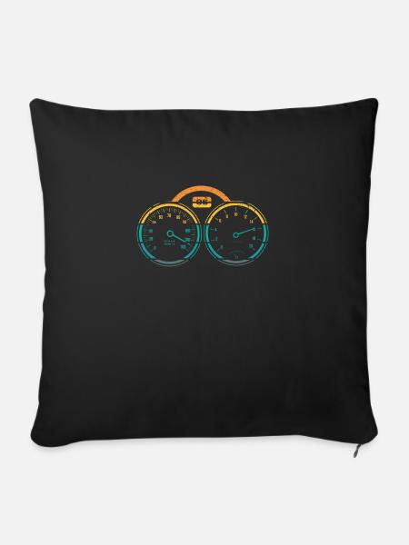Motorrad Tacho - Sofakissen mit Füllung 45 x 45 cm - Schwarz